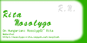 rita mosolygo business card